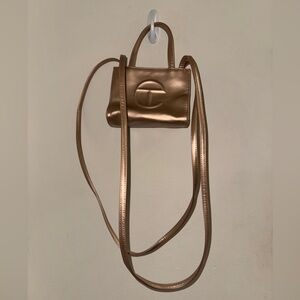 Smal telfar shopper bag in copper metallic